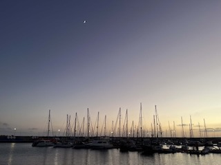 Gran Tarajal marina and the waxing moon. Day 34/44 * 28 November 2022