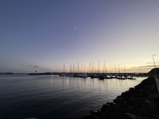 Gran Tarajal marina and the waxing moon. Day 34/44 * 28 November 2022