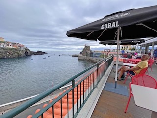 Chilling at Pier One Restaurant Grill Terrace overlooking Câmara de Lobos bay. Day 13/44 * 7 November 2022