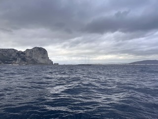 Passing Gibraltar. Day 44 of 44 * 8 December 2022