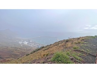 Overlooking the bay from Pico Castelo. Tealie is the sailboat to the left. Day 10/44 * 4 November 2022