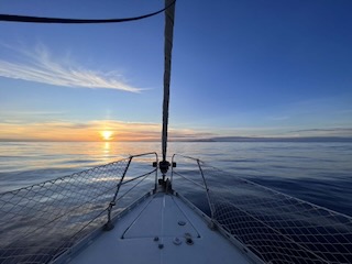 Sunset and Porto Santo in the distance@18.00hrs. Day 8/44 * 2 November 2022