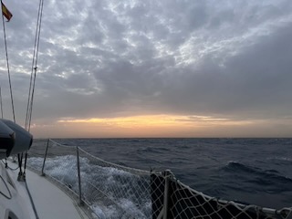 Southern coast of Spain in the distance. Day 1/44 * 26 October 2022