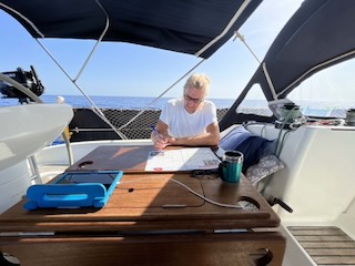 The Captain doing crossword puzzles. Day 2/44 * 27 October 2022