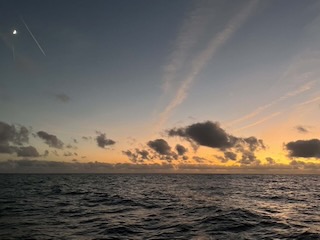 Sunset and the waxing moon. Day 5/44 * 30 October 2022