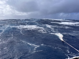 A mainsail doubles as a sea anchor. Day 41/44 * 5 December 2022