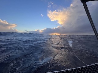 A mainsail doubles as a sea anchor. Day 41/44 * 5 December 2022