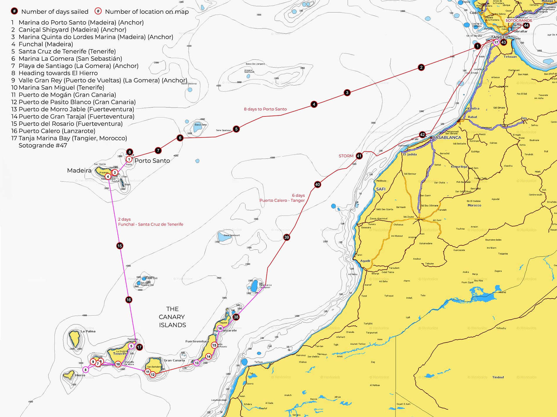 Map Madeira-Canary Islands